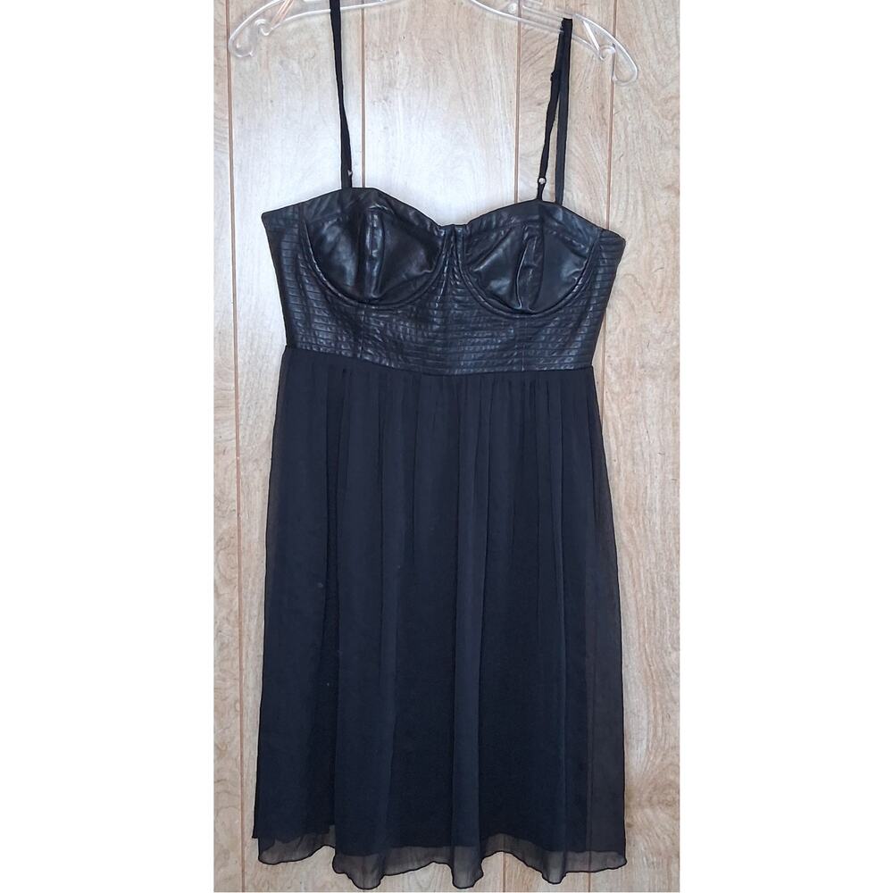 Alice + Olivia Gia Bustier Minidress Black Leather Size 12